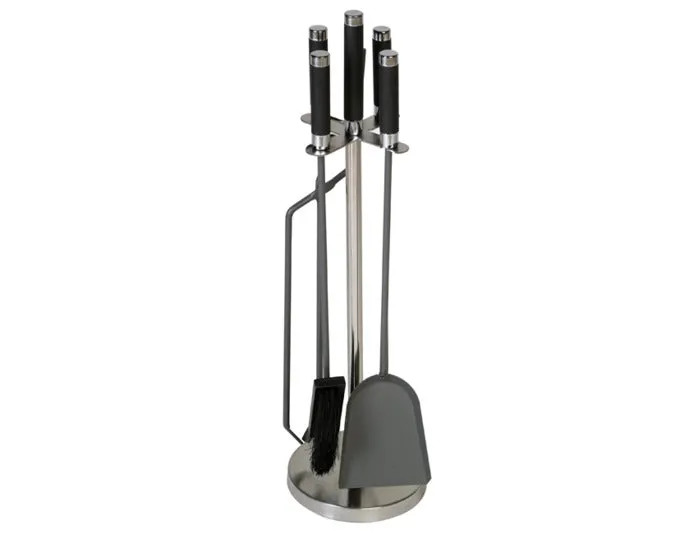 LIENBACHER Cheminéegarnitur 4-teilig Inox schwarz