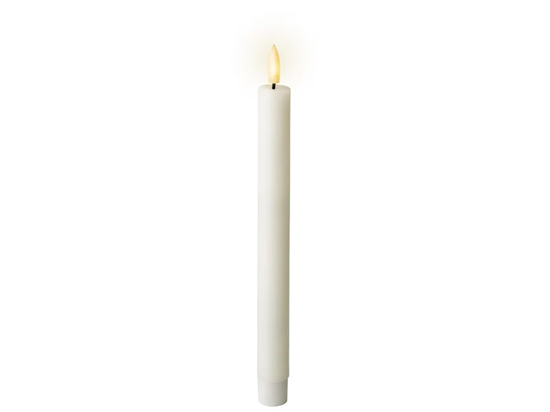 Candela con stoppino led d.2,2x24,5cm a batteria bianca