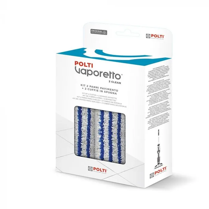 Kit 2 panni + 2 fodere Polti PAEU0357 - Vaporetta Vaporetto 3 Clean