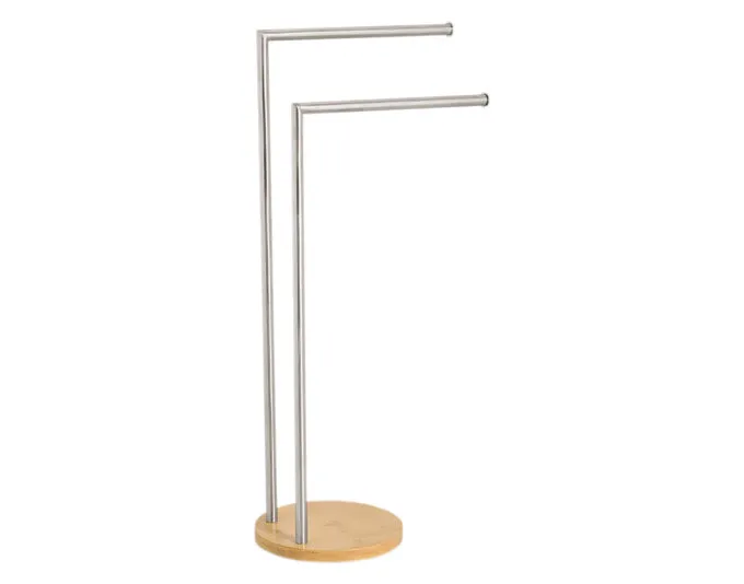 ZELLER Handtuchständer Inox Bambus 24x36x81.5 cm