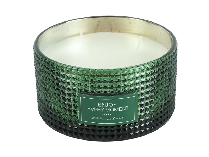 Candela in bicchiere di vetro 15x15x8cm norell verde