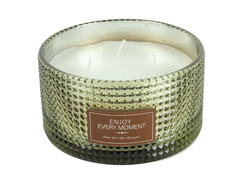 Candela in bicchiere di vetro 15x15x8cm norell oro