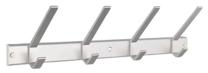 SIRO Garderobenleiste mit 4 Haken 450 mm Aluminium