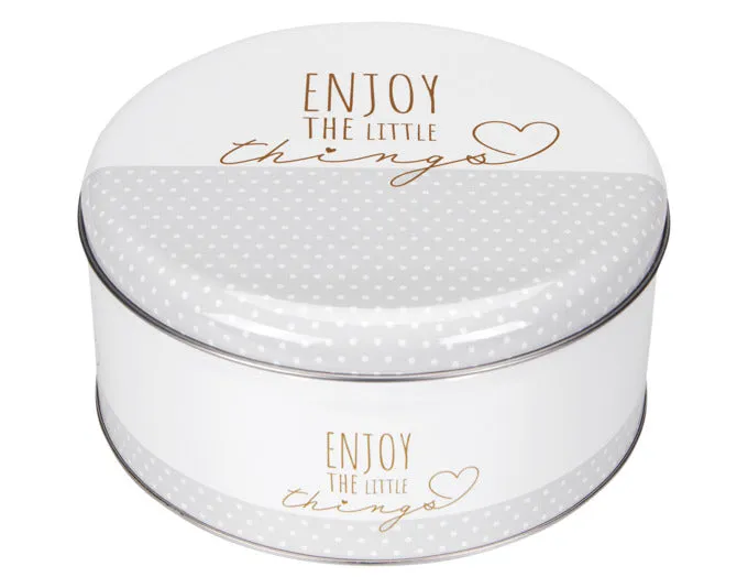 STÄDTER Gebäckdose Enjoy the little things ø 16.5x8 cm weiss rund