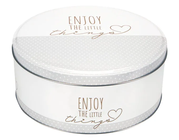 STÄDTER Gebäckdose Enjoy the little things ø 22x9.5 cm weiss rund