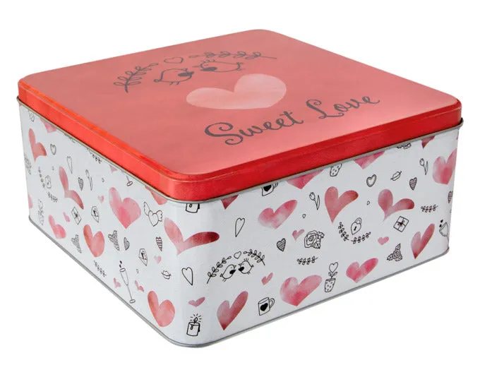 STÄDTER Gebäckdose Sweet Love 21x21x10 cm bunt eckig
