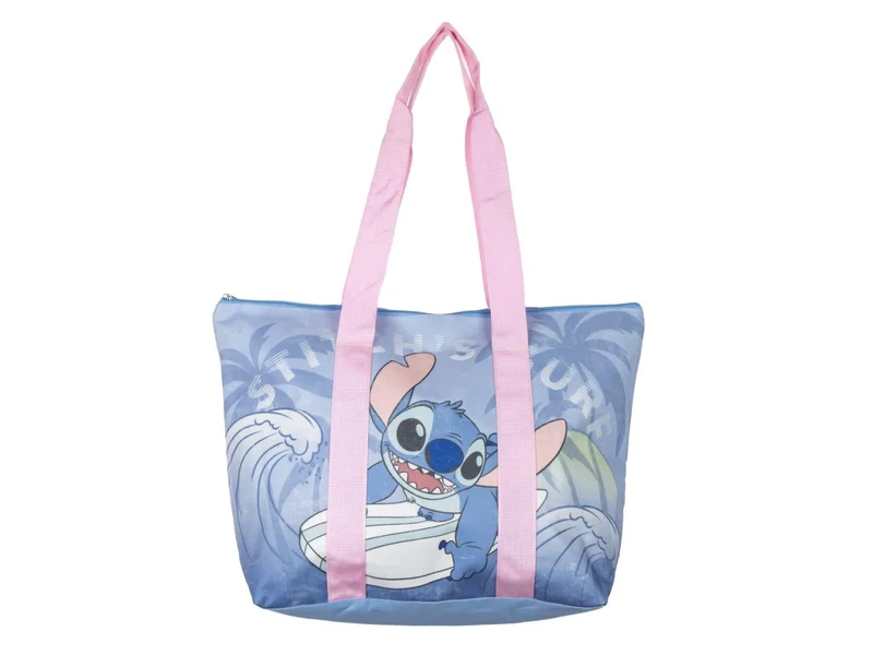 Borsa da spiaggia bambina lilo & stitch in poliestere, multicolor, ideale per mare, viaggio, shopping con piccola tasca laterale interna a cerniera - lunghezza 47 cm larghezza 34 cm altezza 15 cm - CerdÃ