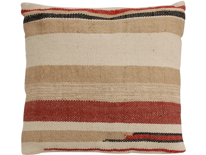 Cuscino quadrato in cotone multicolor a righe, sfoderabile in stile etnico - 50x50 cm- Koopman