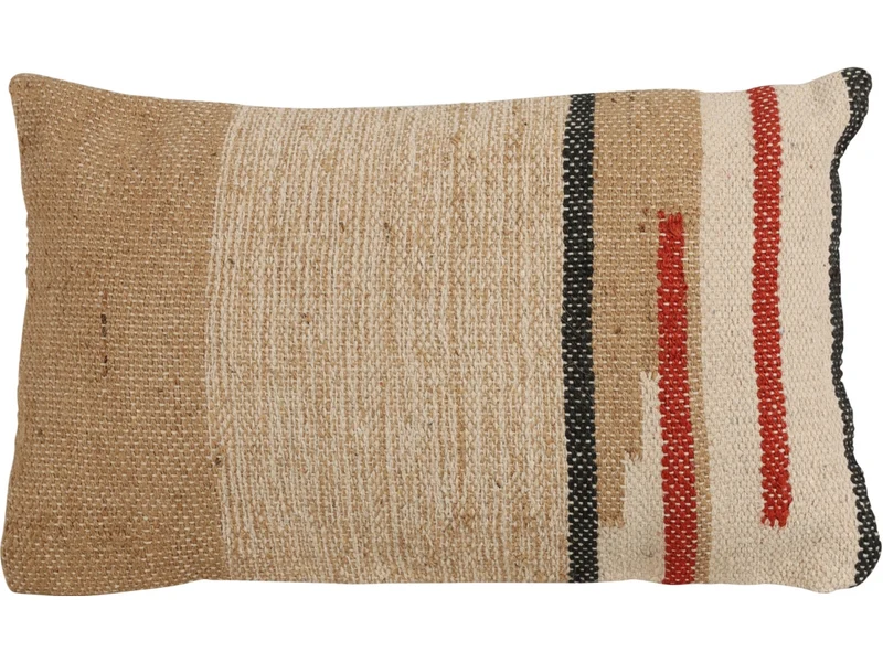 Cuscino rettangolare in cotone multicolor a righe, sfoderabile in stile etnico - 30x50 cm- Koopman