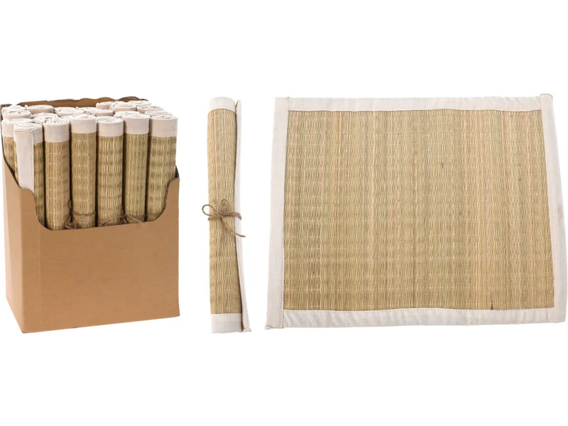 Tovaglietta segnaposto quadrata in paglia e corda colorata, Scandinava - Design Naturale - 35x45cm