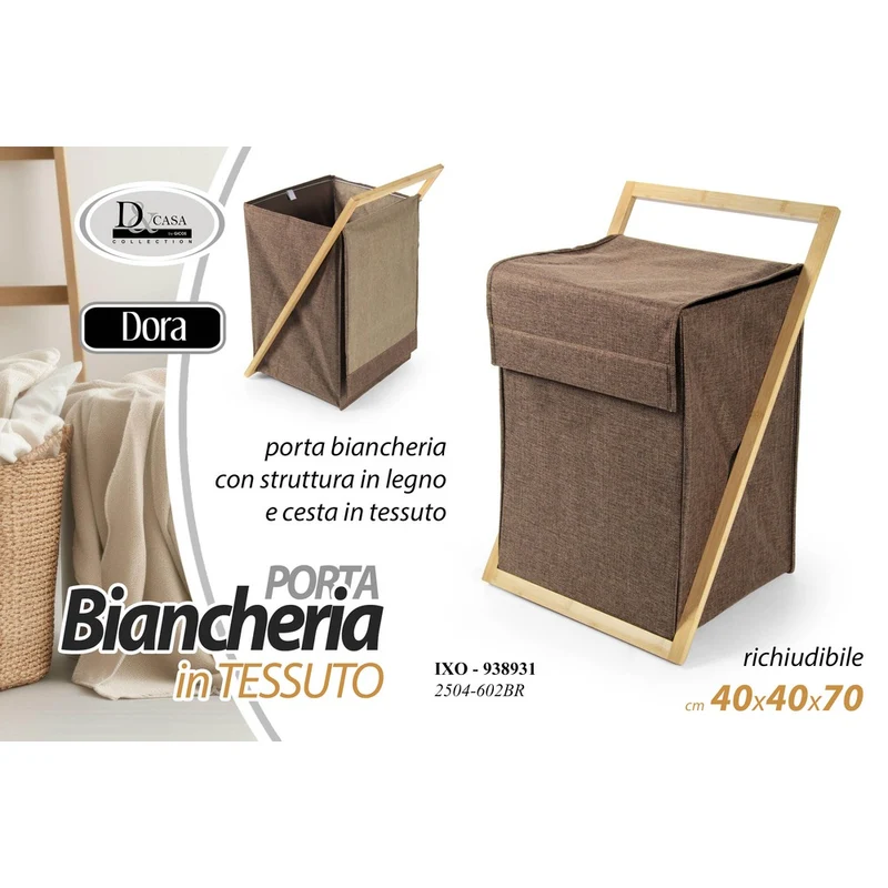 PORTABIANCHERIA PIEGHEVOLE MARRONE DORA