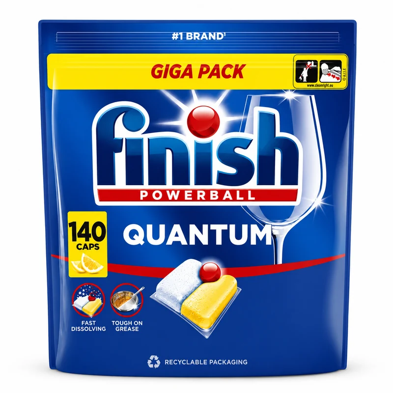 Finish Powerball Quantum Limone 140 Pastiglie Lavastoviglie