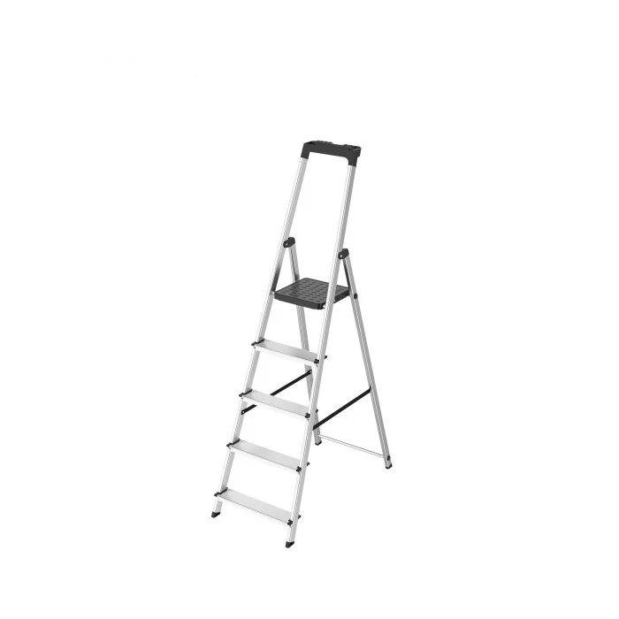 Scala in alluminio autobloccante con porta-oggetti