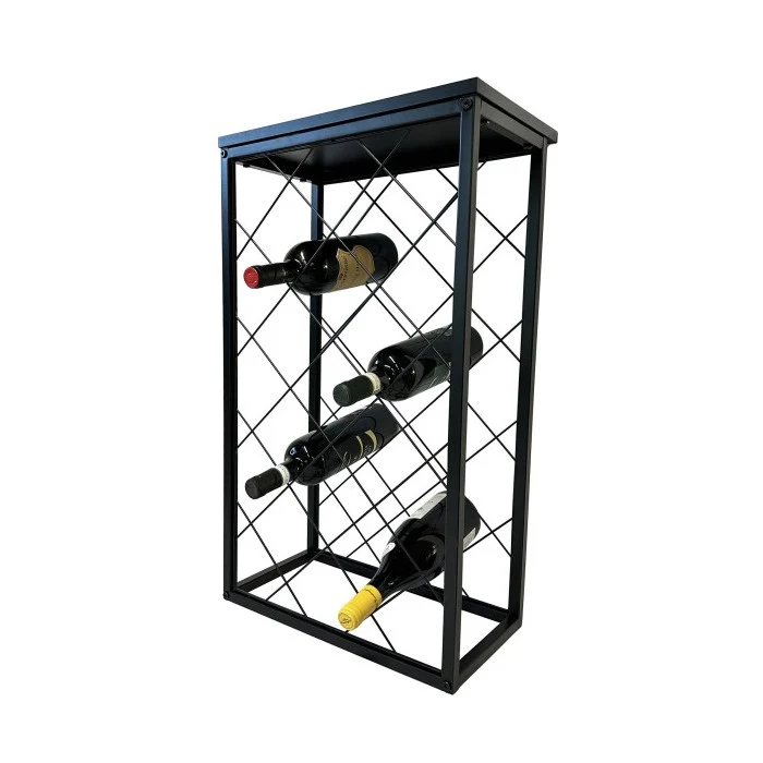 Cantinetta per vino in metallo a rombi nero