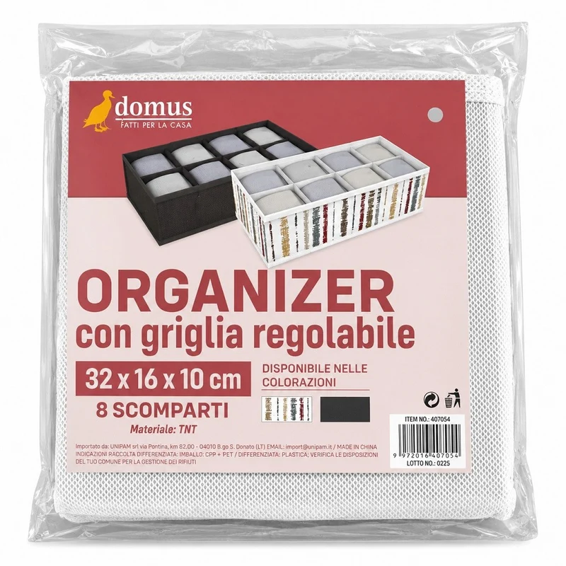 Organizer Cassetti con 8 Scomparti