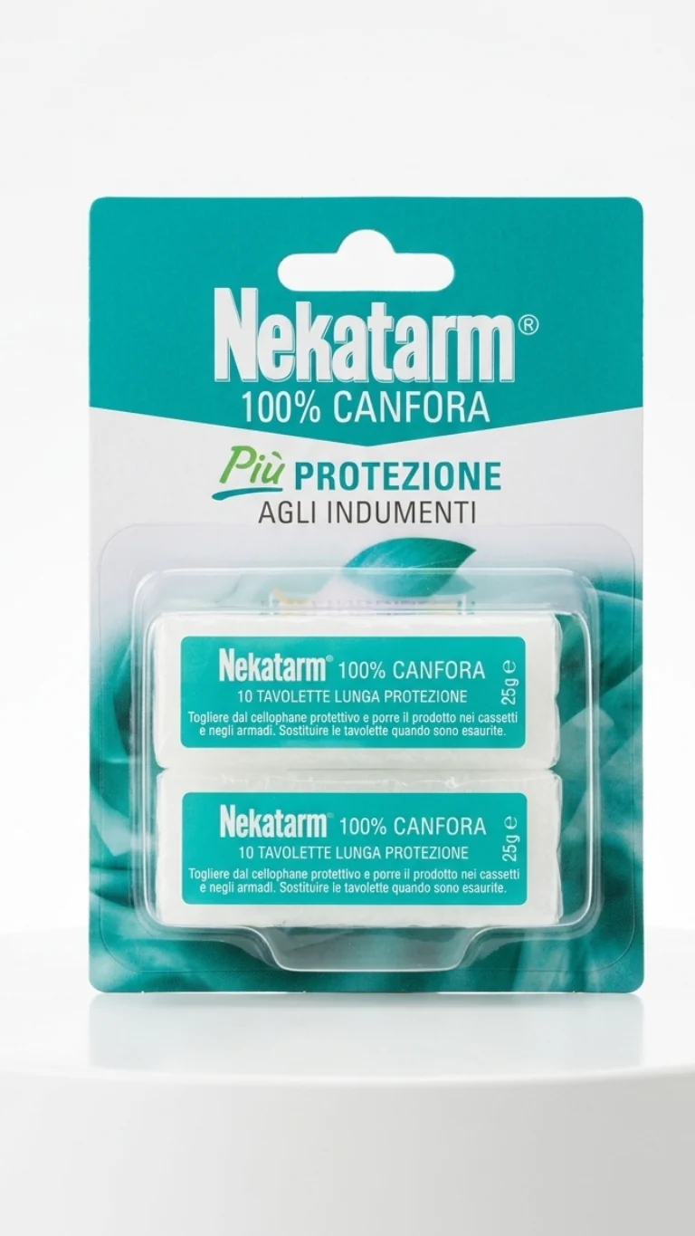 Nekatarm 100% Canfora | 20 Tavolette Protezione Indumenti | Antitarlo Naturale per Armadi e Cassetti | 50g