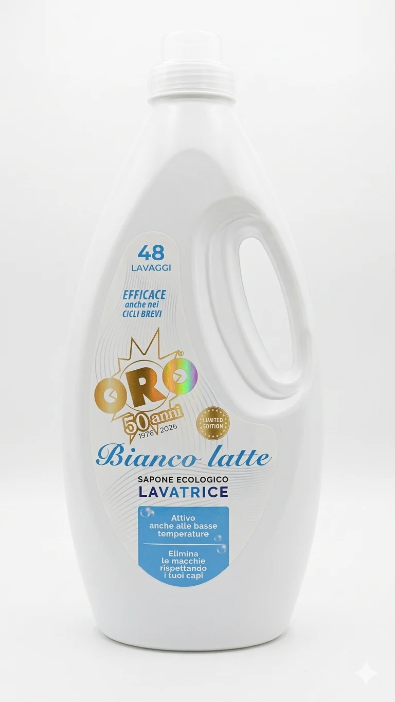 ORO Bianco Latte Sapone Ecologico Lavatrice 48 Lavaggi 2200 ml