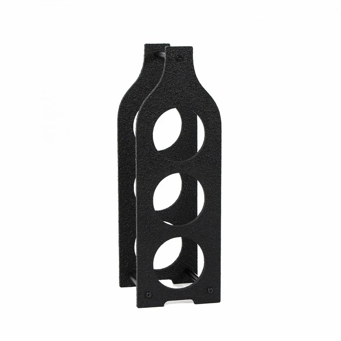 Portabottiglie in mdf nero 3 posti 48 cm