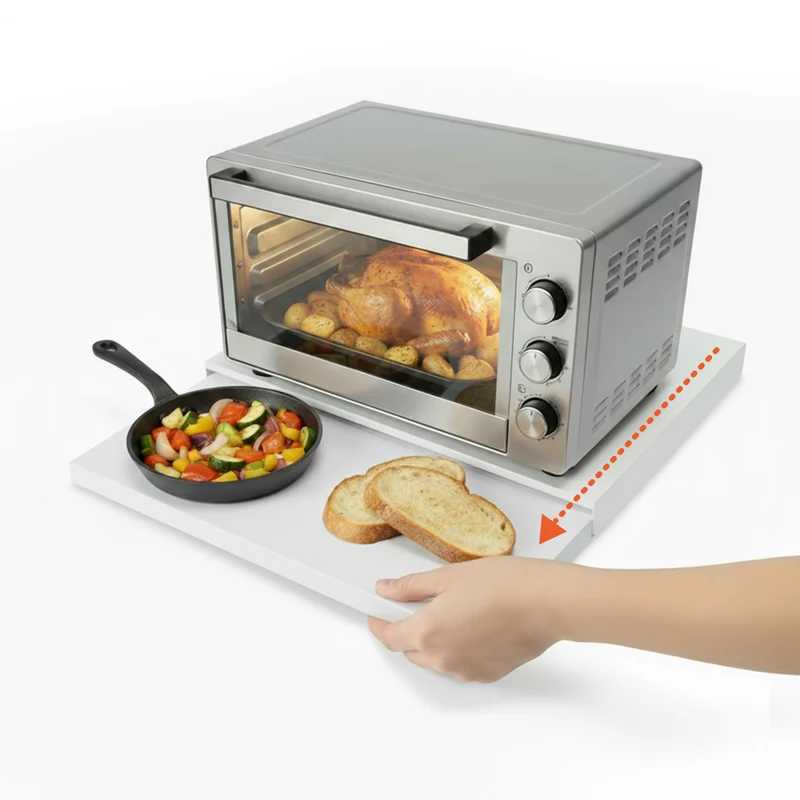 Organizer da Cucina con Ripiano Estraibile Salvaspazio per Forno a Microonde