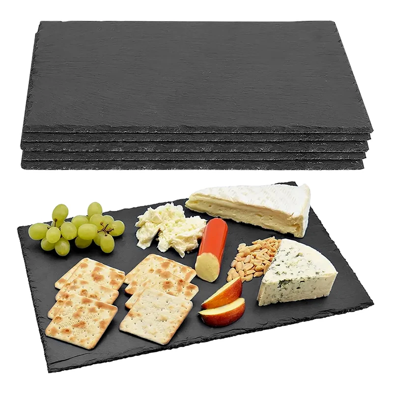 Set Da 6 Pezzi Piatti Ardesia Grandi XXL Cm Pietra Naturale Il Gruppone