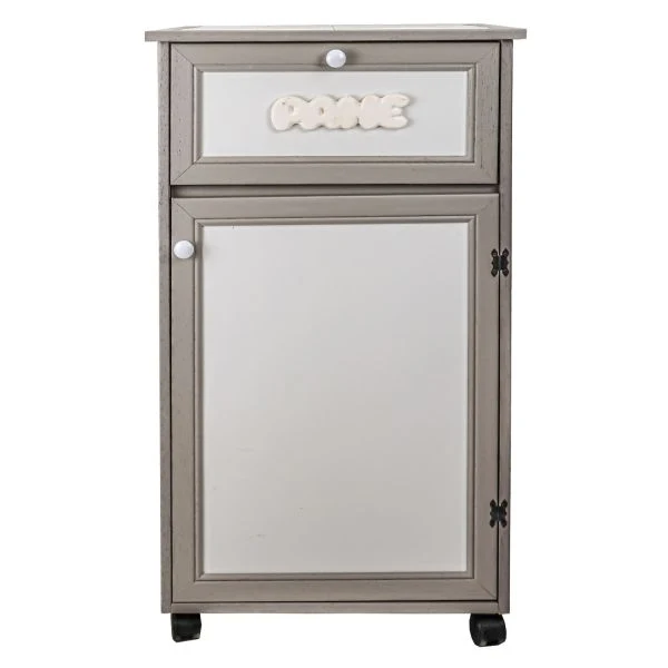 Carrello Da Cucina Teti Con Anta E Ribalta Tortora
