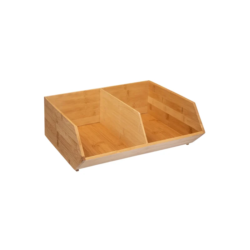 Organizer Portaoggetti 2 Scomparti In Bambu 35x12,5cm