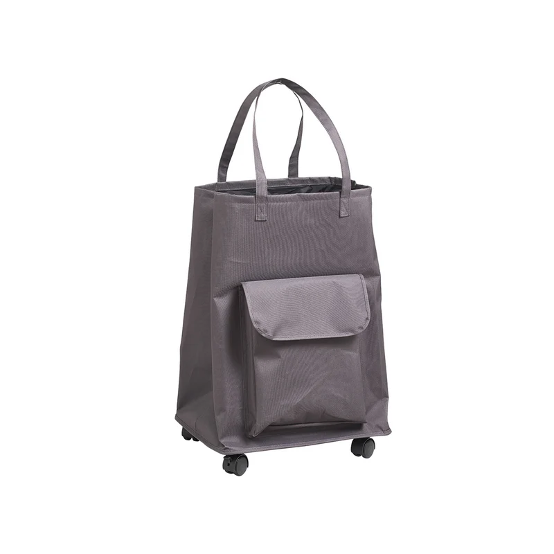 Cesta Porta Biancheria Con Ruote E Manici Grigio
