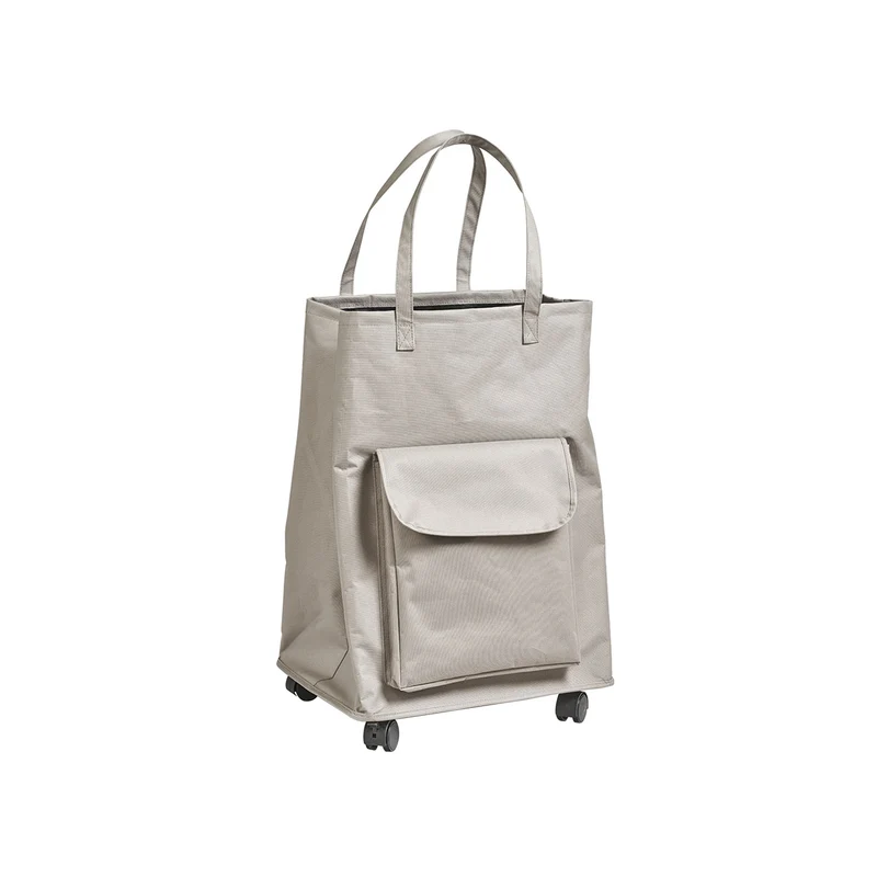 Cesta Porta Biancheria Con Ruote E Manici Beige