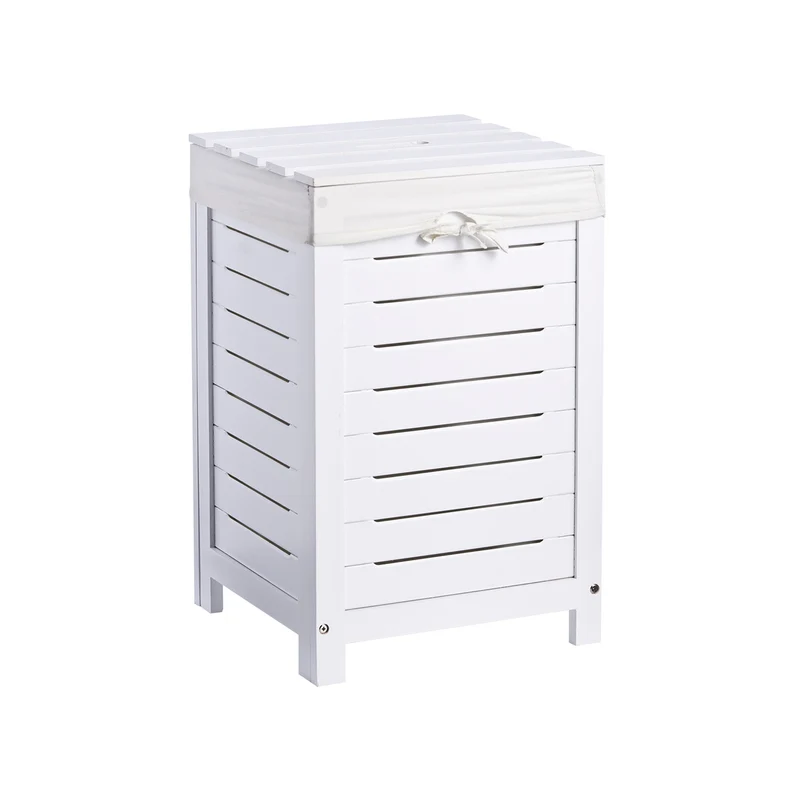 Cesta In Compensato Per Biancheria Bianco