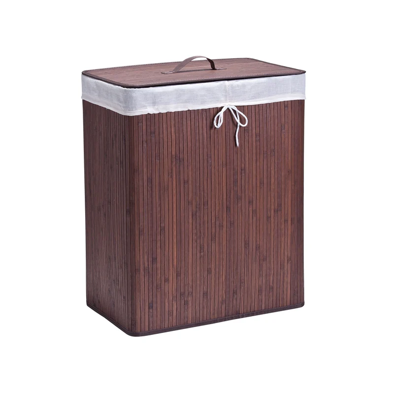 Cesta In Bamboo Per Biancheria Con 2 Scomparti