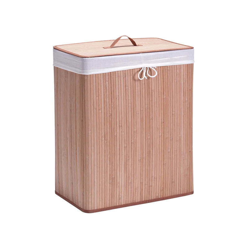 Cesta In Bamboo Per Biancheria Con 2 Scomparti