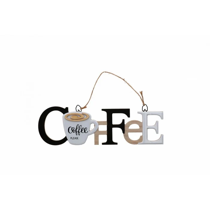 Decorazione da appendere in mdf e ferro - Coffee