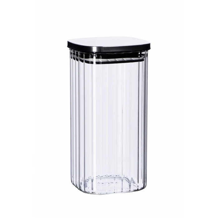 Barattolo in vetro borosilicato e acciaio 21 cm