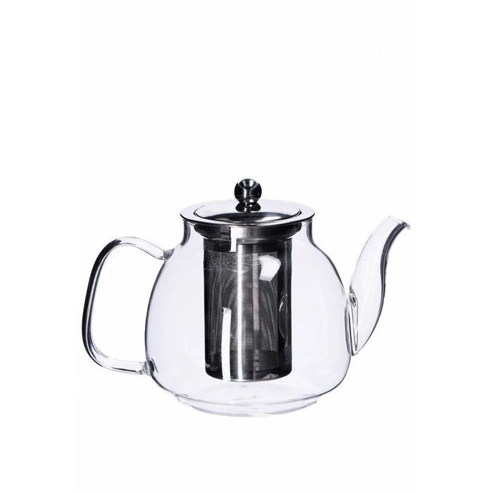 Teiera in vetro borosilicato e acciaio 900 ml
