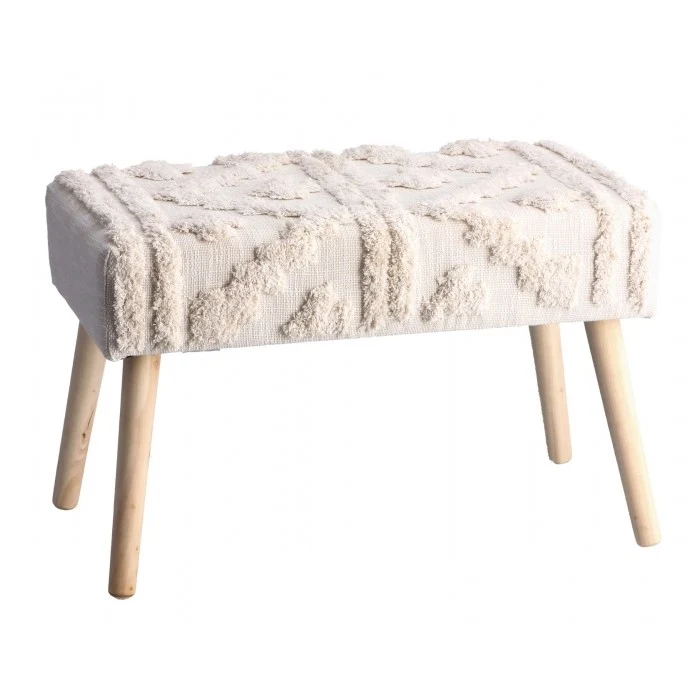 Panca in tessuto con gambe in legno - Hippie