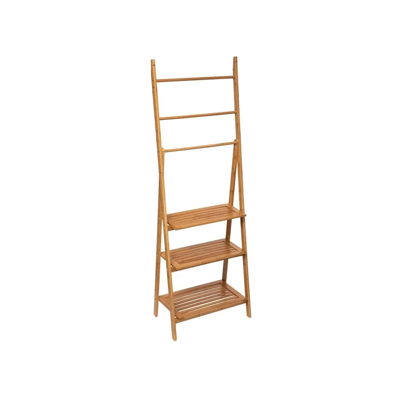 Portasciugamani Bambù 3 Ripiani + 3 Barre – Design Moderno