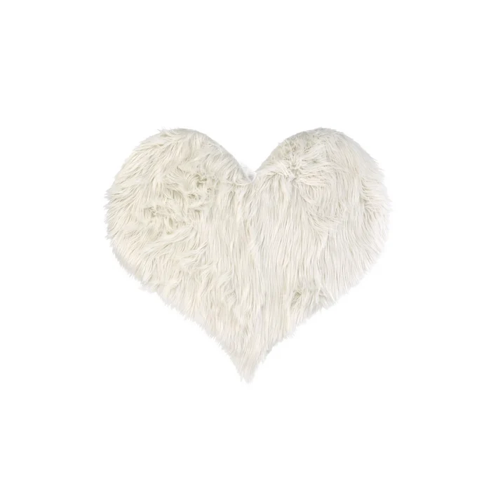 Tappeto Cuore Furry in tessuto bianco