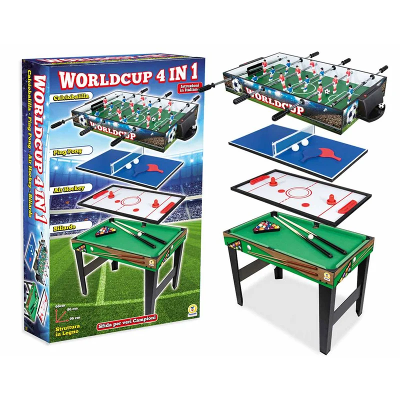 Tavolo Da 4 In 1 Calcetto Pingpong 96x86x68 Gioco