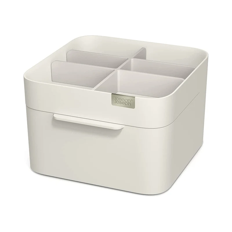 Organizer Cosmetici con Cassetto e 10 Divisori Bianco