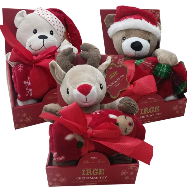 Natale Peluche Con Plaid
