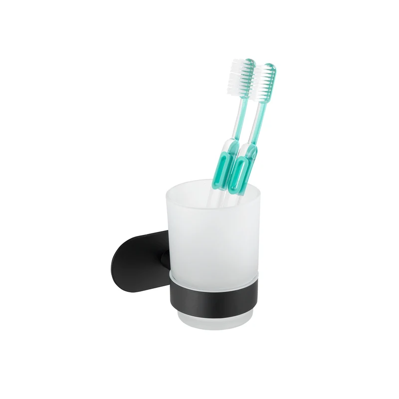 Bicchiere Porta Spazzolino Nero Turbo-Loc