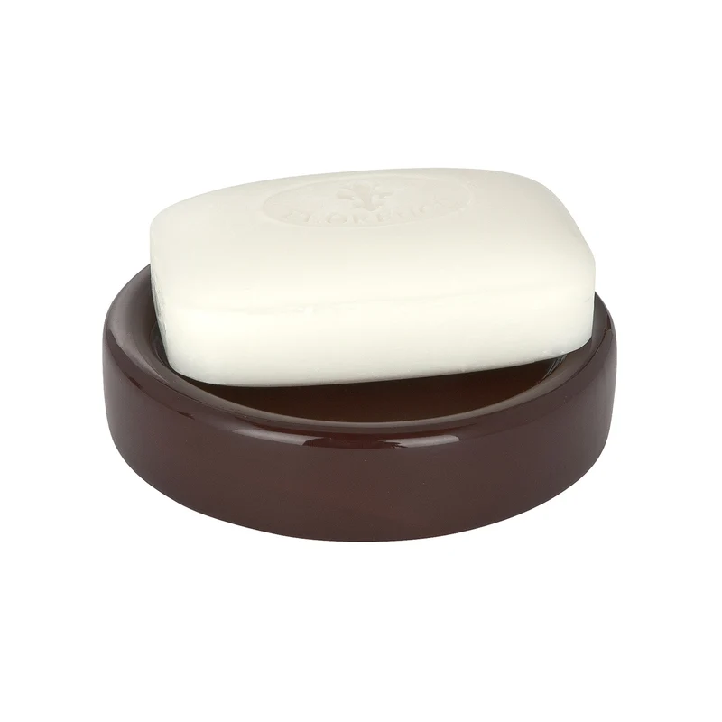 Porta Sapone Da Bagno In Ceramica Marrone
