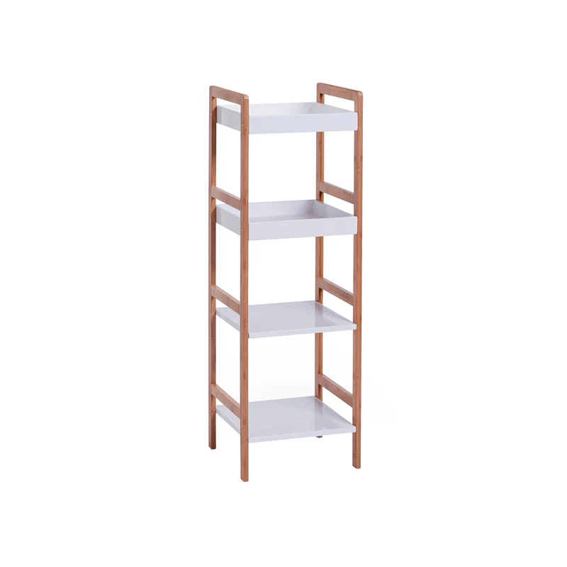 Scaffale Con 4 Ripiani In Bamboo E Mdf