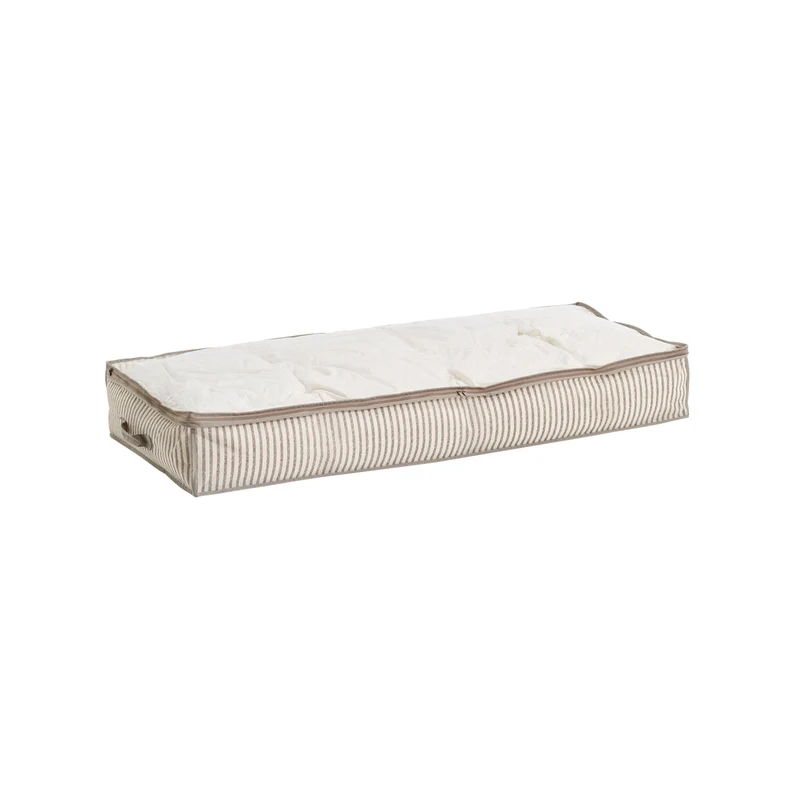 Scatola Portaoggetti Stripes In Tessuto Beige
