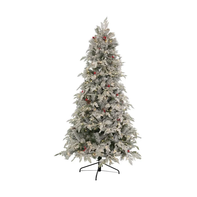 Albero Di Natale Sole 210 Cm Innevato Con Led