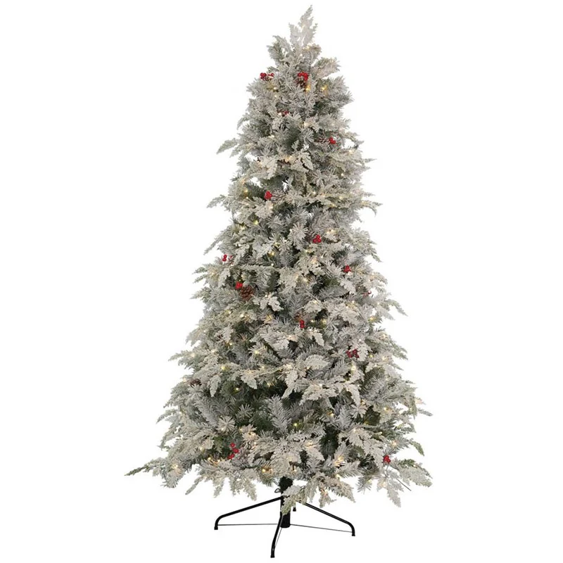 Albero Di Natale Sole 270cm Floccato Con Led