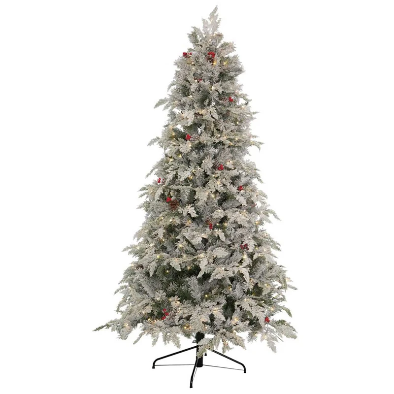 Albero Di Natale Sole 230 Cm Innevato Con Led