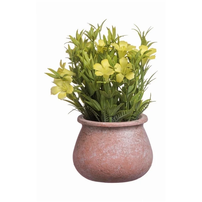Vaso con fiori artificiali per decorazione