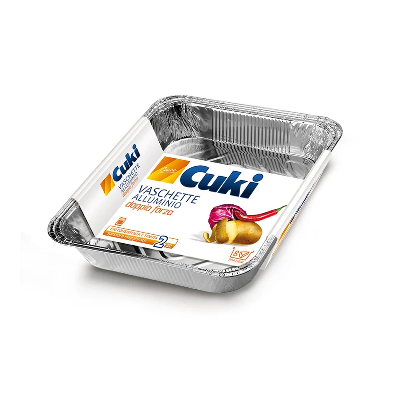 Vaschette Alluminio 2 Pz. 22,7x17,8x4,4 Cuki
