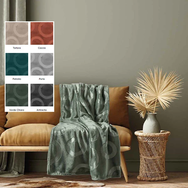 Plaid In Ecopelliccia Circle 130x160cm Assortito